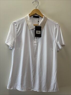 G/FORE White Polo with Yellow Check Collar
